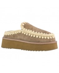 Ciabatta Donna Mou Clog Eskimo Platform Suede Elephant Grey