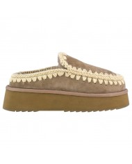 Ciabatta Donna Mou Clog Eskimo Platform Suede Elephant Grey