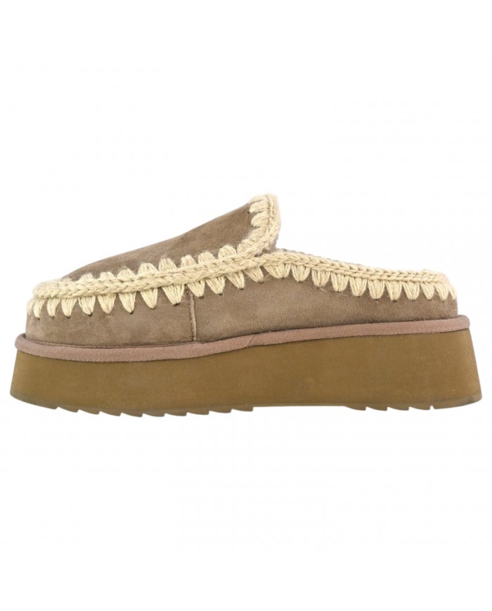 Ciabatta Donna Mou Clog Eskimo Platform Suede Elephant Grey