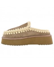 Ciabatta Donna Mou Clog Eskimo Platform Suede Elephant Grey