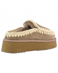 Ciabatta Donna Mou Clog Eskimo Platform Suede Elephant Grey