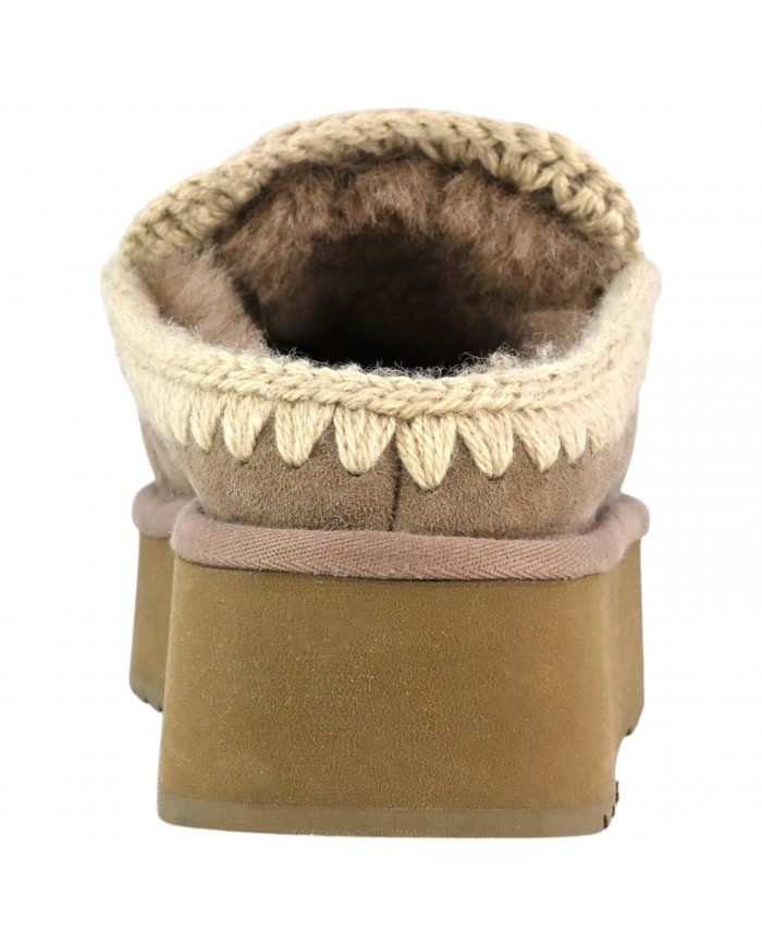 Ciabatta Donna Mou Clog Eskimo Platform Suede Elephant Grey