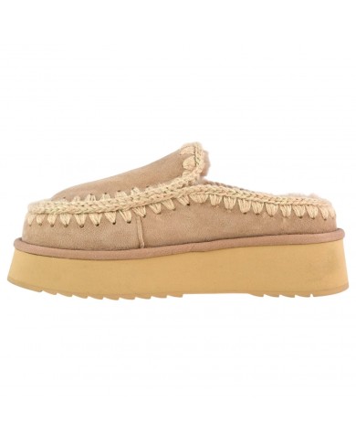 Ciabatta Donna Mou Clog Eskimo Platform Suede Camel