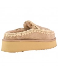 Ciabatta Donna Mou Clog Eskimo Platform Suede Camel
