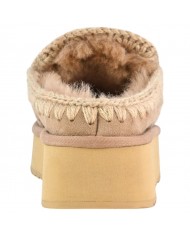 Ciabatta Donna Mou Clog Eskimo Platform Suede Camel