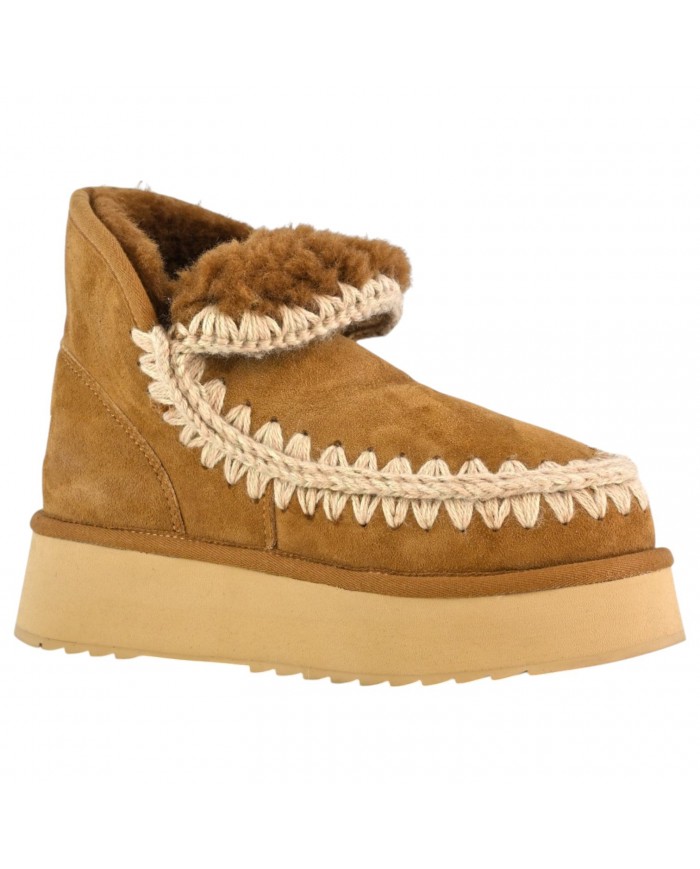 Stivaletto Donna Mou Mini Eskimo Platform Boot Suede Cognac