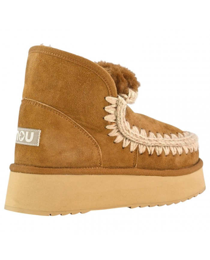 Stivaletto Donna Mou Mini Eskimo Platform Boot Suede Cognac