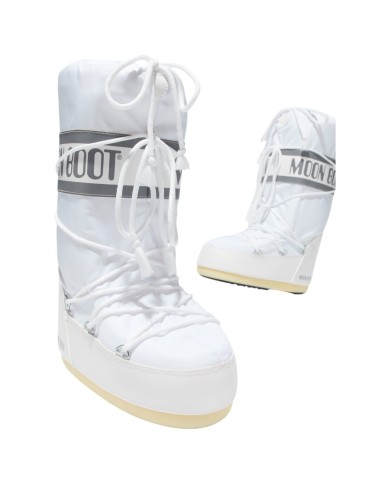 Stivali da Neve Donna Unisex Uomo Moon Boot MB Icon Nylon White