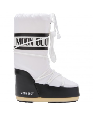 Stivali da Neve Donna Unisex Uomo Moon Boot MB Icon Nylon White & Black