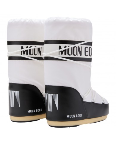 Stivali da Neve Donna Unisex Uomo Moon Boot MB Icon Nylon White & Black