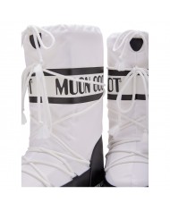 Stivali da Neve Donna Unisex Uomo Moon Boot MB Icon Nylon White & Black