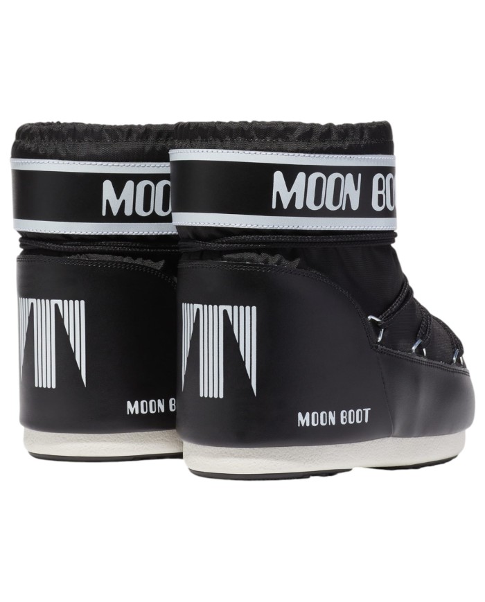 Stivali da Neve Donna Unisex Uomo Moon Boot MB Icon Low Nylon Black & White