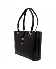 Shopper Donna Guess Kuba Borsa A Spalla G Logo Leather Black