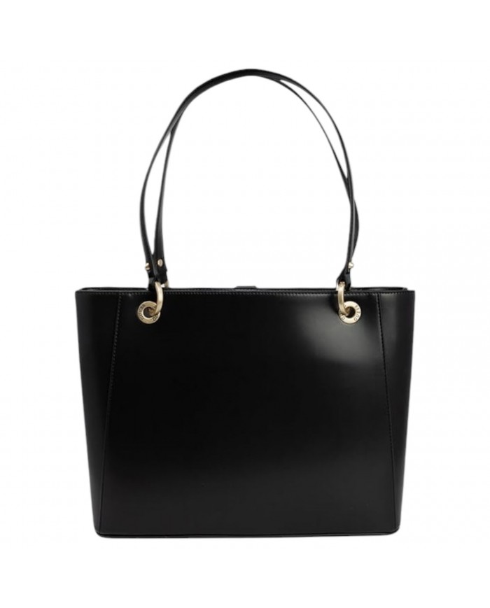 Shopper Donna Guess Kuba Borsa A Spalla G Logo Leather Black