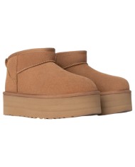 Stivale Donna UGG Classic Ultra Mini Platform Montone Idrorepellente Chestnut