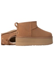 Stivale Donna UGG Classic Ultra Mini Platform Montone Idrorepellente Chestnut