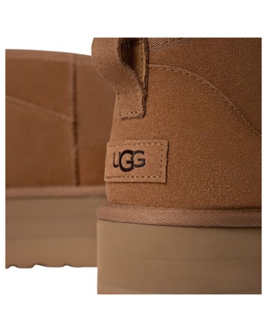 Stivale Donna UGG Classic Ultra Mini Platform Montone Idrorepellente Chestnut