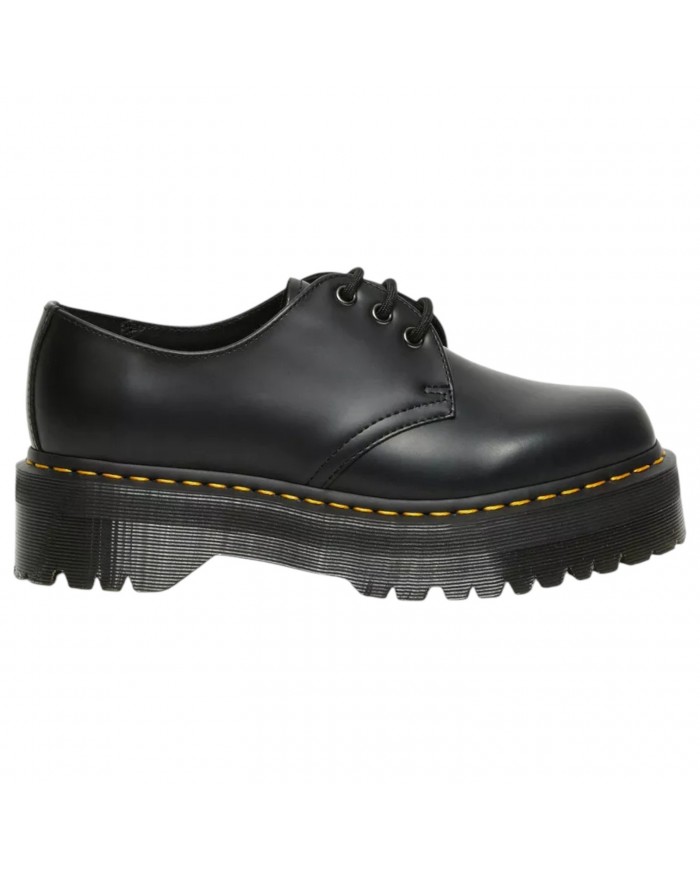 Scarpa Donna Unisex Uomo Dr Martens 1461 QUAD Polished Smooth Pelle Black