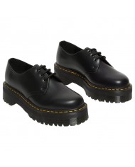 Scarpa Donna Unisex Uomo Dr Martens 1461 QUAD Polished Smooth Pelle Black