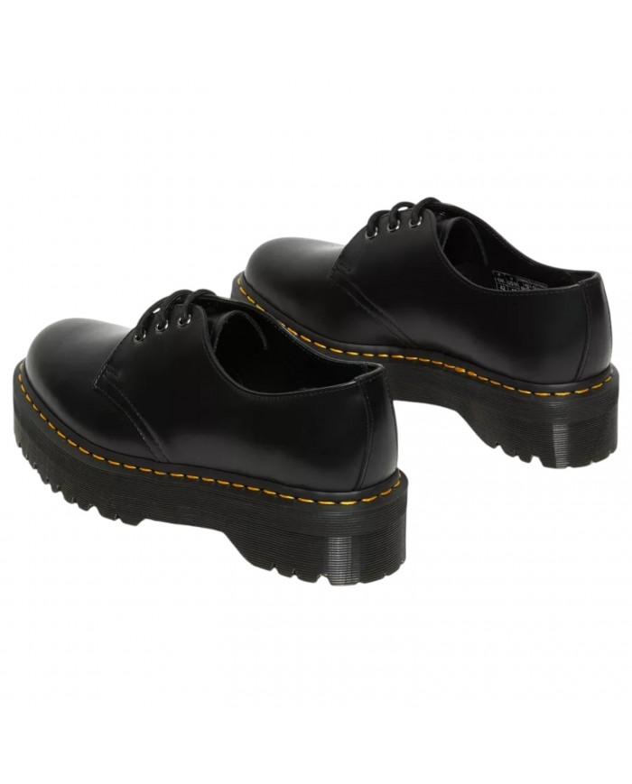 Scarpa Donna Unisex Uomo Dr Martens 1461 QUAD Polished Smooth Pelle Black