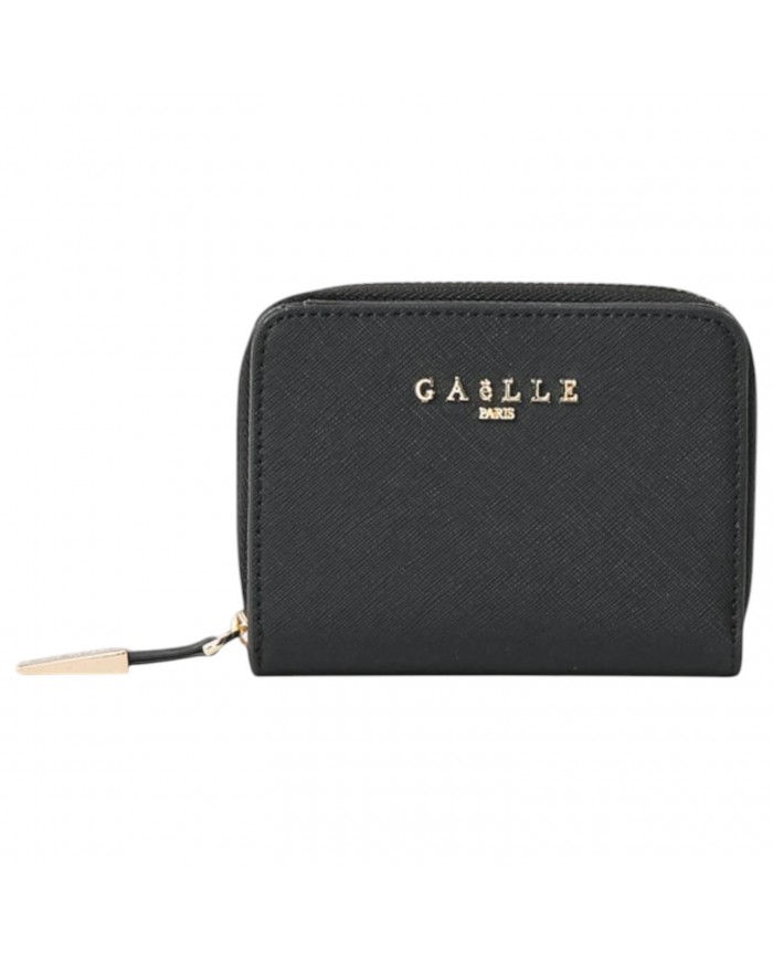 Portafoglio Donna Gaelle Mini Zip Around Clip Leather Black