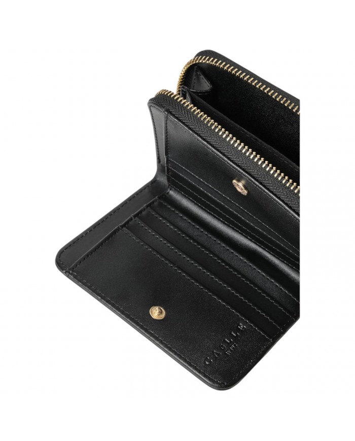 Portafoglio Donna Gaelle Mini Zip Around Clip Leather Black