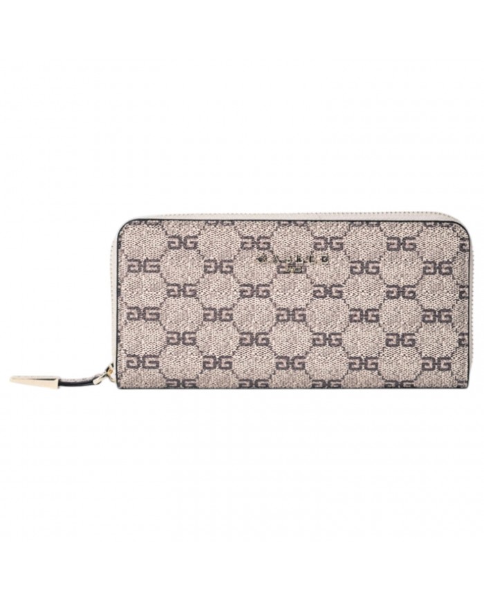 Portafoglio Donna Gaelle Reg Zip Around Double G Logo Leather Cammello