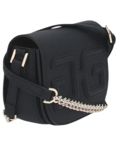 Tracolla Donna Gaelle Mini Shoulder Strap Double G Logo Leather Black