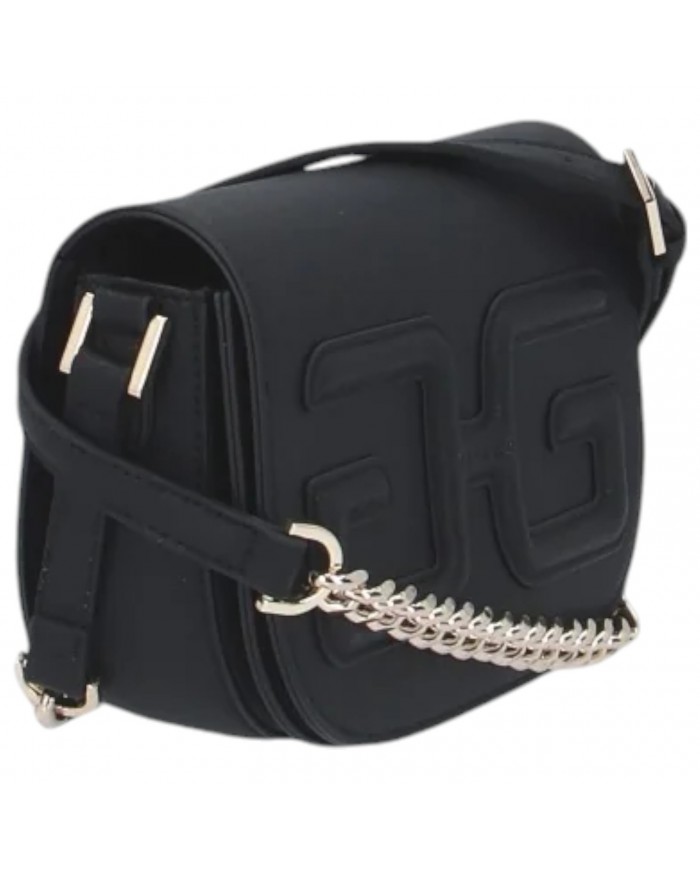 Tracolla Donna Gaelle Mini Shoulder Strap Double G Logo Leather Black