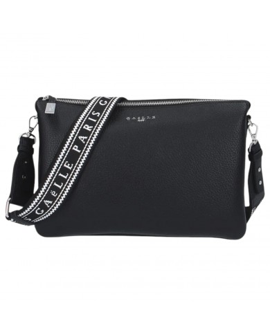 Tracolla Donna Gaelle Shoulder Strap Logata Leather Black