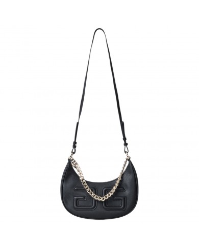 Borsa Donna Gaelle Mezzaluna Con Tracolla Saffiano Leather Black