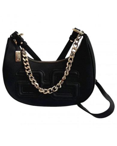 Borsa Donna Gaelle Mezzaluna Con Tracolla Saffiano Leather Black