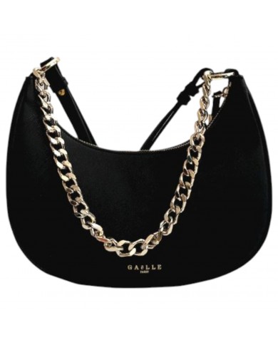 Borsa Donna Gaelle Mezzaluna Con Tracolla Saffiano Leather Black