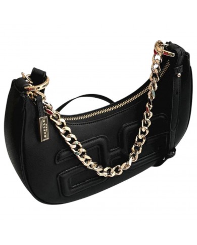 Borsa Donna Gaelle Mezzaluna Con Tracolla Saffiano Leather Black