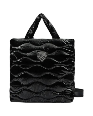 Borsa Donna Blauer Marfa Con Tracolla Trama Imbottita Nylon Black