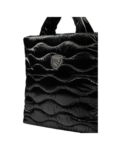 Borsa Donna Blauer Marfa Con Tracolla Trama Imbottita Nylon Black