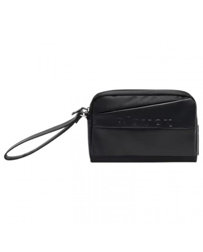 Pochette Uomo Blauer Con Laccio Doppia Zip Cordura Leather Black