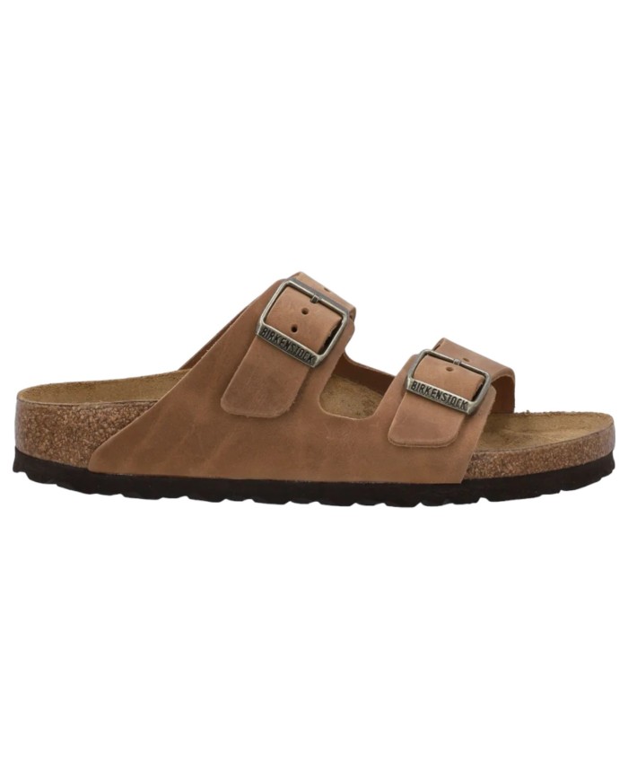 Sandalo Uomo Birkenstock Arizona BS Doppia Fascia Oiled Leather Cognac