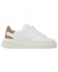 Sneaker Donna Unisex Guess Elba 4G Logo Leather White Beige
