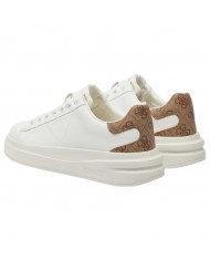 Sneaker Donna Unisex Guess Elba 4G Logo Leather White Beige