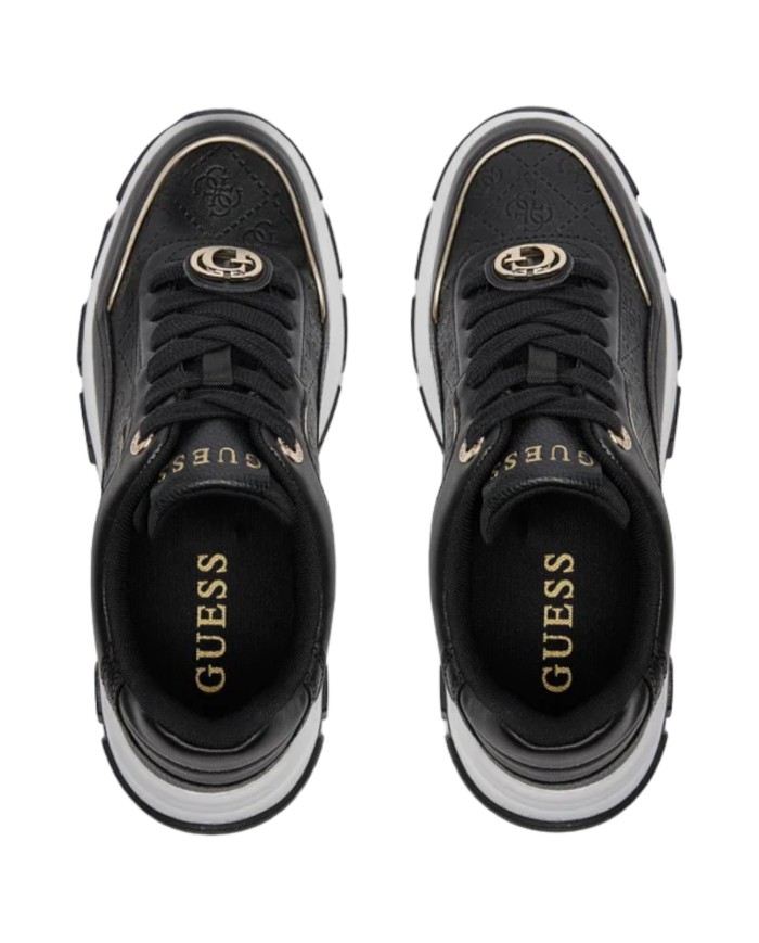 Sneaker Donna Guess Berrett 4G Logo Runner Leather Black