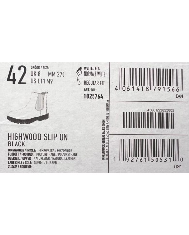 Stivaletto Uomo Birkenstock Beatles Highwood Slip On Mid Leather Black