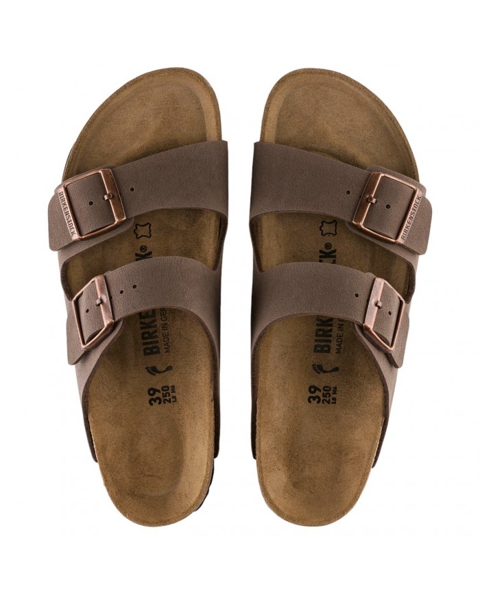 Sandalo Uomo Unisex Birkenstock Arizona Birko-Flor Doppia Fascia Mocca