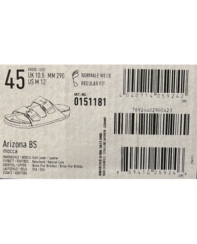 Sandalo Uomo Unisex Birkenstock Arizona Birko-Flor Doppia Fascia Mocca