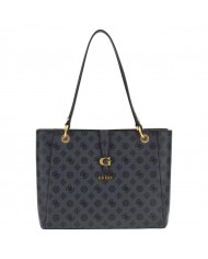 Shopper Donna Guess Kuba 4G Logo Peony Leather Charcoal