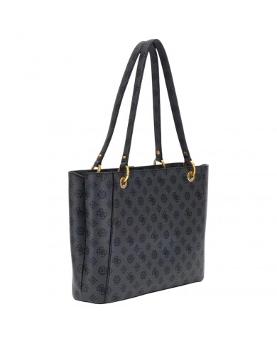 Shopper Donna Guess Kuba 4G Logo Peony Leather Charcoal