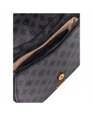 Tracolla Donna Guess Kuba 4G Logo Peony Leather Charcoal