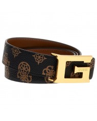 Cintura Donna Guess Kuba 4G Logo Peony Reversibile Belt Mocha