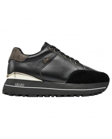 Sneakers Donna Liu Jo Maxi Wonder 84 Suede Leather Black