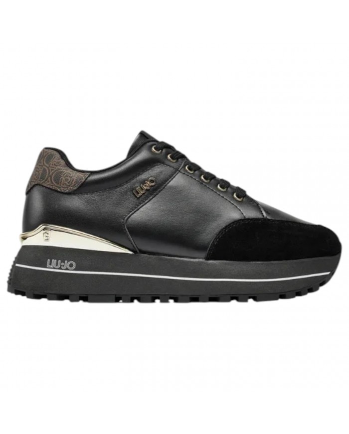 Sneakers Donna Liu Jo Maxi Wonder 84 Suede Leather Black